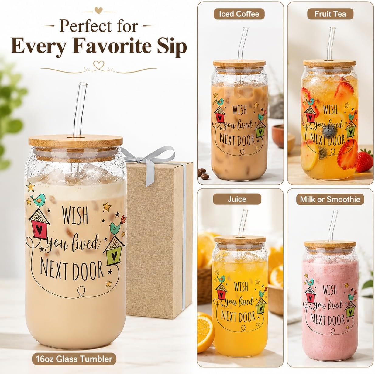 Funny Chicken Glass Cup with Lid and Straw, I’m Calm on the Surface but I’ve Pecked You 3 Times in My Head – Quirky Gag Gift for Women, Chicken Lovers, Coworker, Best Friend