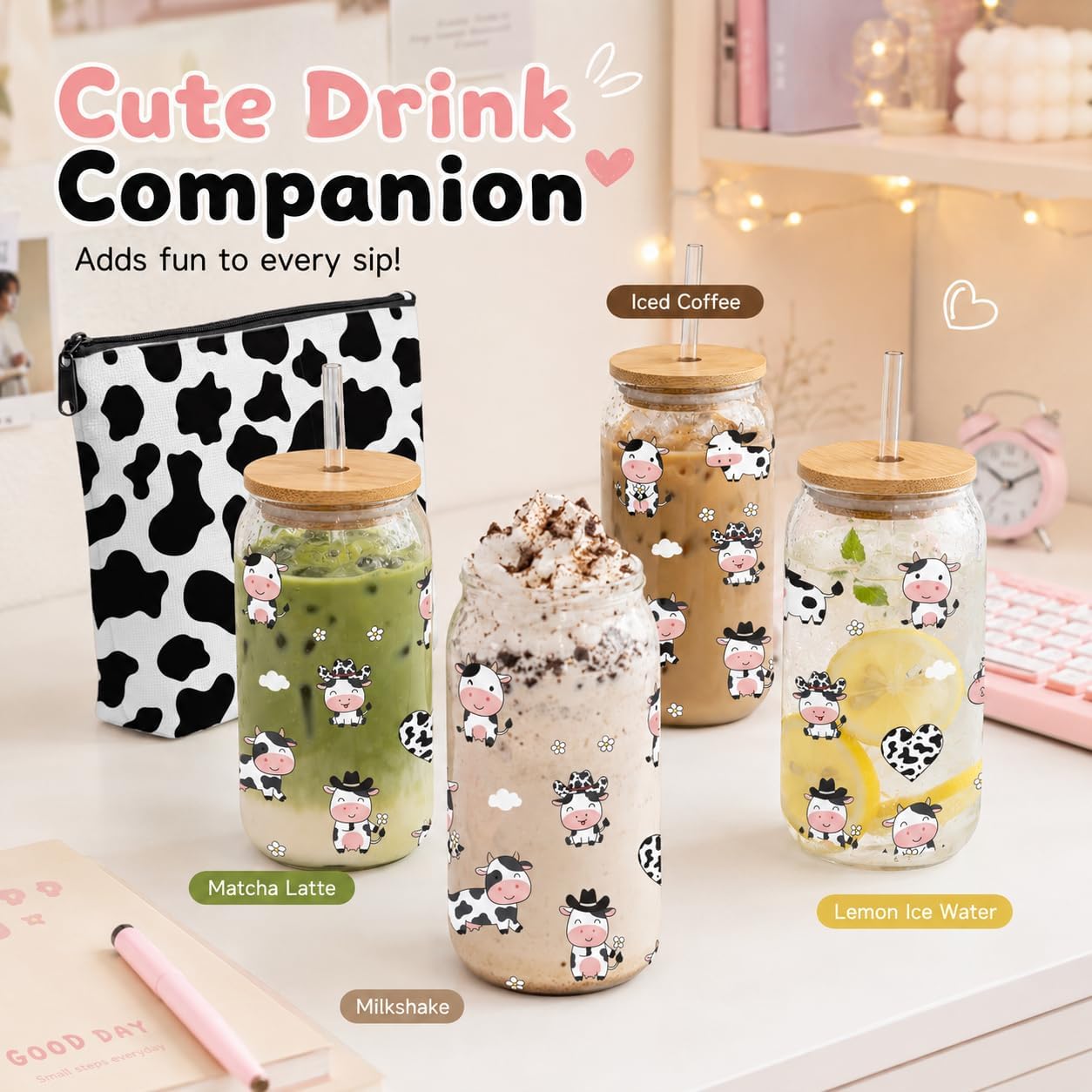 Funny Chicken Glass Cup with Lid and Straw, I’m Calm on the Surface but I’ve Pecked You 3 Times in My Head – Quirky Gag Gift for Women, Chicken Lovers, Coworker, Best Friend