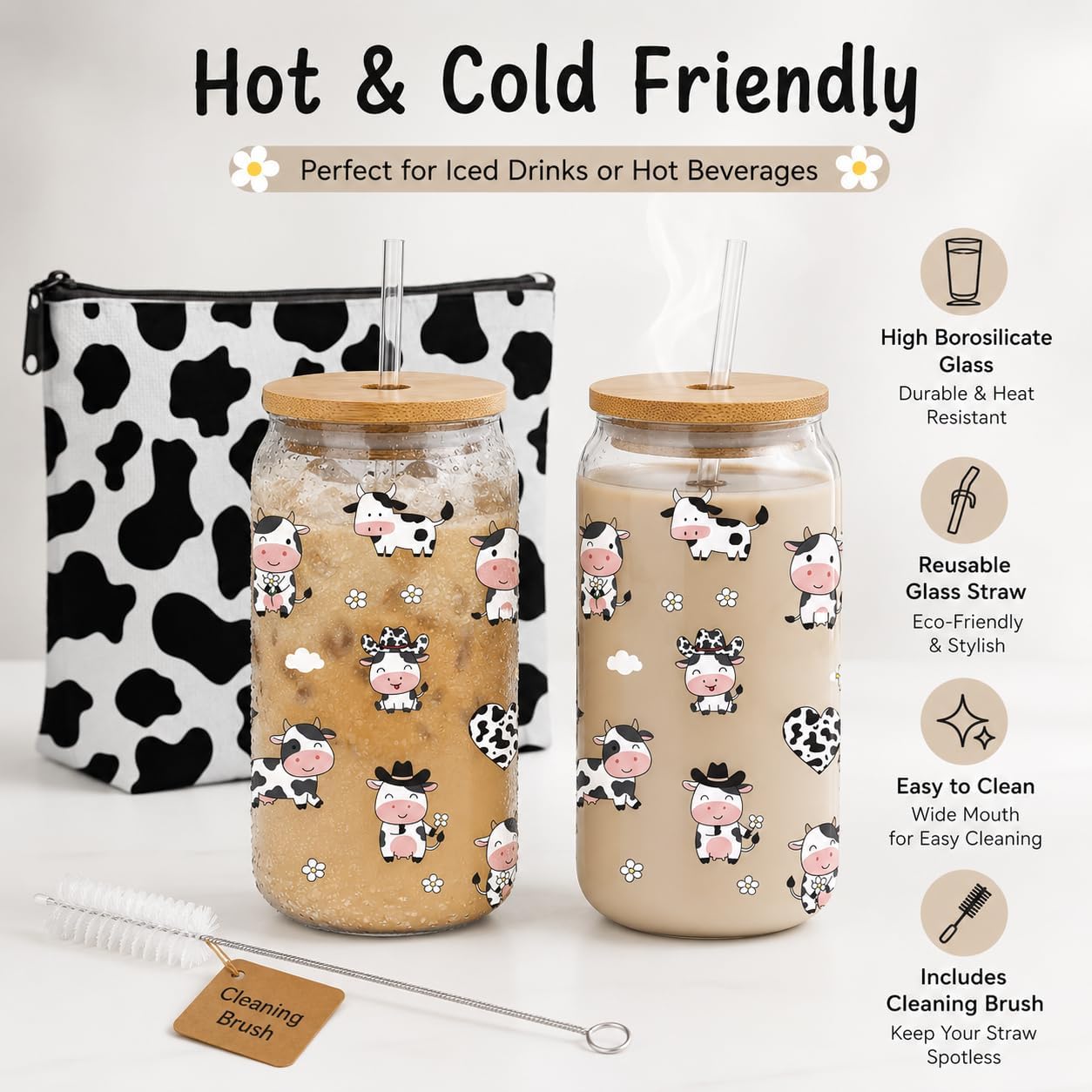 Funny Chicken Glass Cup with Lid and Straw, I’m Calm on the Surface but I’ve Pecked You 3 Times in My Head – Quirky Gag Gift for Women, Chicken Lovers, Coworker, Best Friend