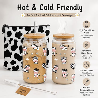Funny Chicken Glass Cup with Lid and Straw, I’m Calm on the Surface but I’ve Pecked You 3 Times in My Head – Quirky Gag Gift for Women, Chicken Lovers, Coworker, Best Friend