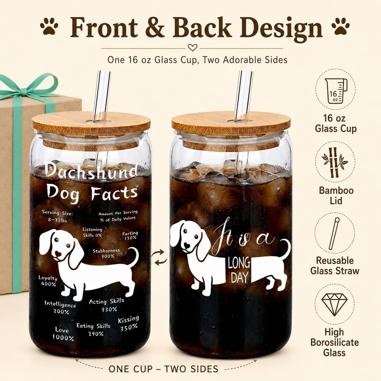 Funny Chicken Glass Cup with Lid and Straw, I’m Calm on the Surface but I’ve Pecked You 3 Times in My Head – Quirky Gag Gift for Women, Chicken Lovers, Coworker, Best Friend