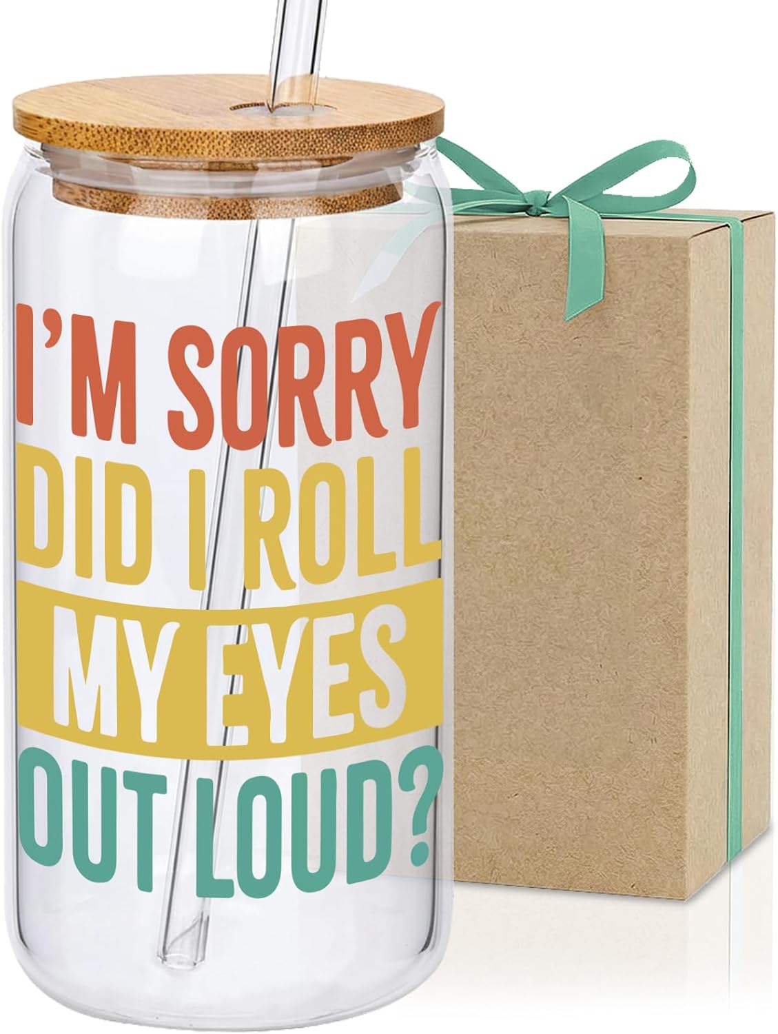 Funny Chicken Glass Cup with Lid and Straw, I’m Calm on the Surface but I’ve Pecked You 3 Times in My Head – Quirky Gag Gift for Women, Chicken Lovers, Coworker, Best Friend