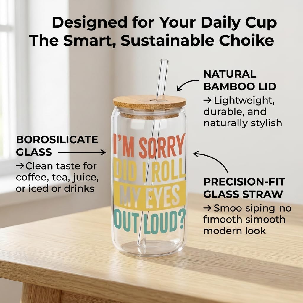 Funny Chicken Glass Cup with Lid and Straw, I’m Calm on the Surface but I’ve Pecked You 3 Times in My Head – Quirky Gag Gift for Women, Chicken Lovers, Coworker, Best Friend