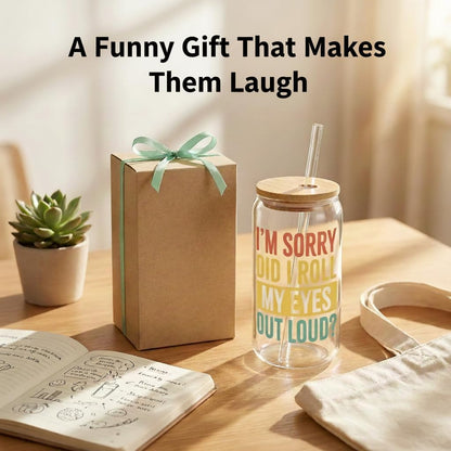 Funny Chicken Glass Cup with Lid and Straw, I’m Calm on the Surface but I’ve Pecked You 3 Times in My Head – Quirky Gag Gift for Women, Chicken Lovers, Coworker, Best Friend
