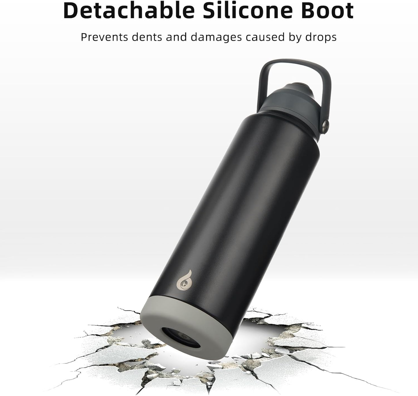 12oz Insulated Water Bottle, Stainless Steel Bottle with Straw Lid | Soft Silicone Nozzle, Keep Cold & Hot, Leak-Proof BPA-Free Metal Bottle with Flex Handle for Travel, Gym & Everyday Hydration