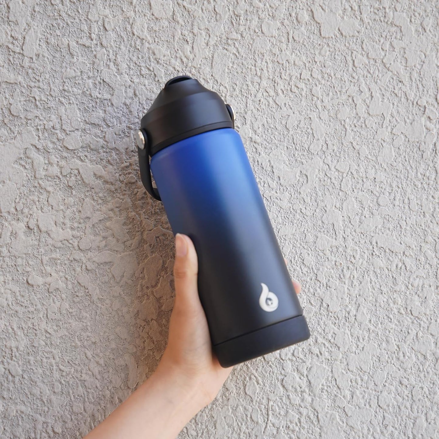 12oz Insulated Water Bottle, Stainless Steel Bottle with Straw Lid | Soft Silicone Nozzle, Keep Cold & Hot, Leak-Proof BPA-Free Metal Bottle with Flex Handle for Travel, Gym & Everyday Hydration