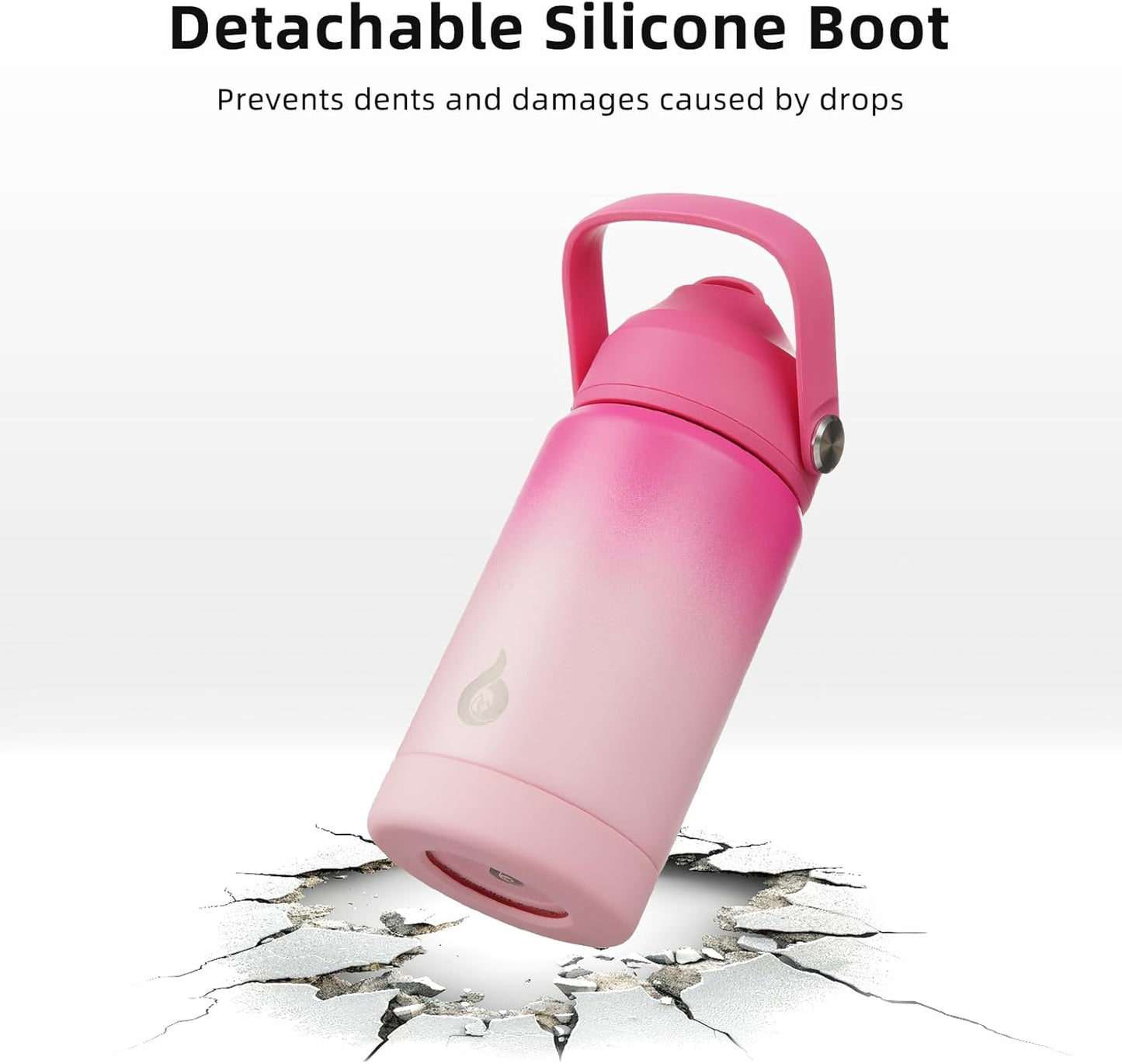 12oz Insulated Water Bottle, Stainless Steel Bottle with Straw Lid | Soft Silicone Nozzle, Keep Cold & Hot, Leak-Proof BPA-Free Metal Bottle with Flex Handle for Travel, Gym & Everyday Hydration