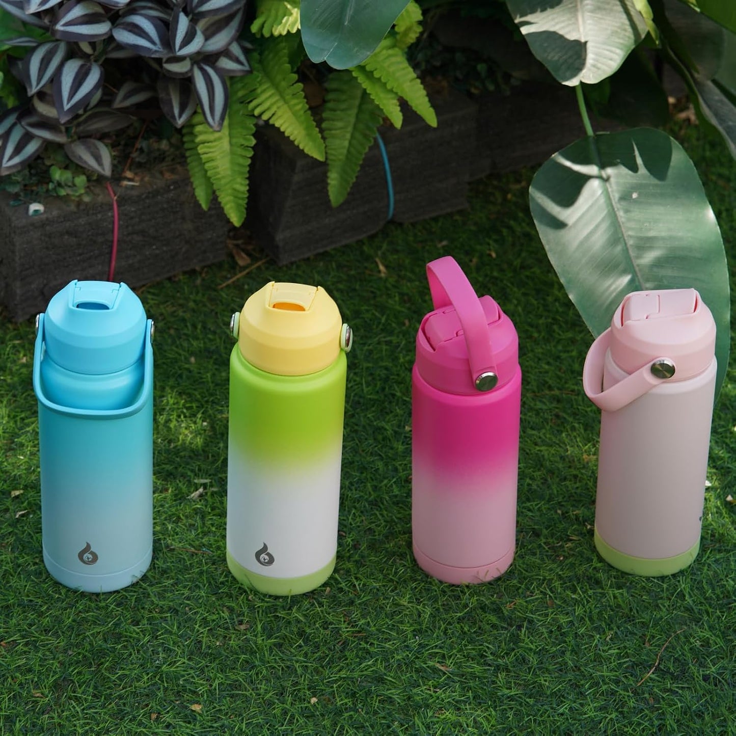 12oz Insulated Water Bottle, Stainless Steel Bottle with Straw Lid | Soft Silicone Nozzle, Keep Cold & Hot, Leak-Proof BPA-Free Metal Bottle with Flex Handle for Travel, Gym & Everyday Hydration