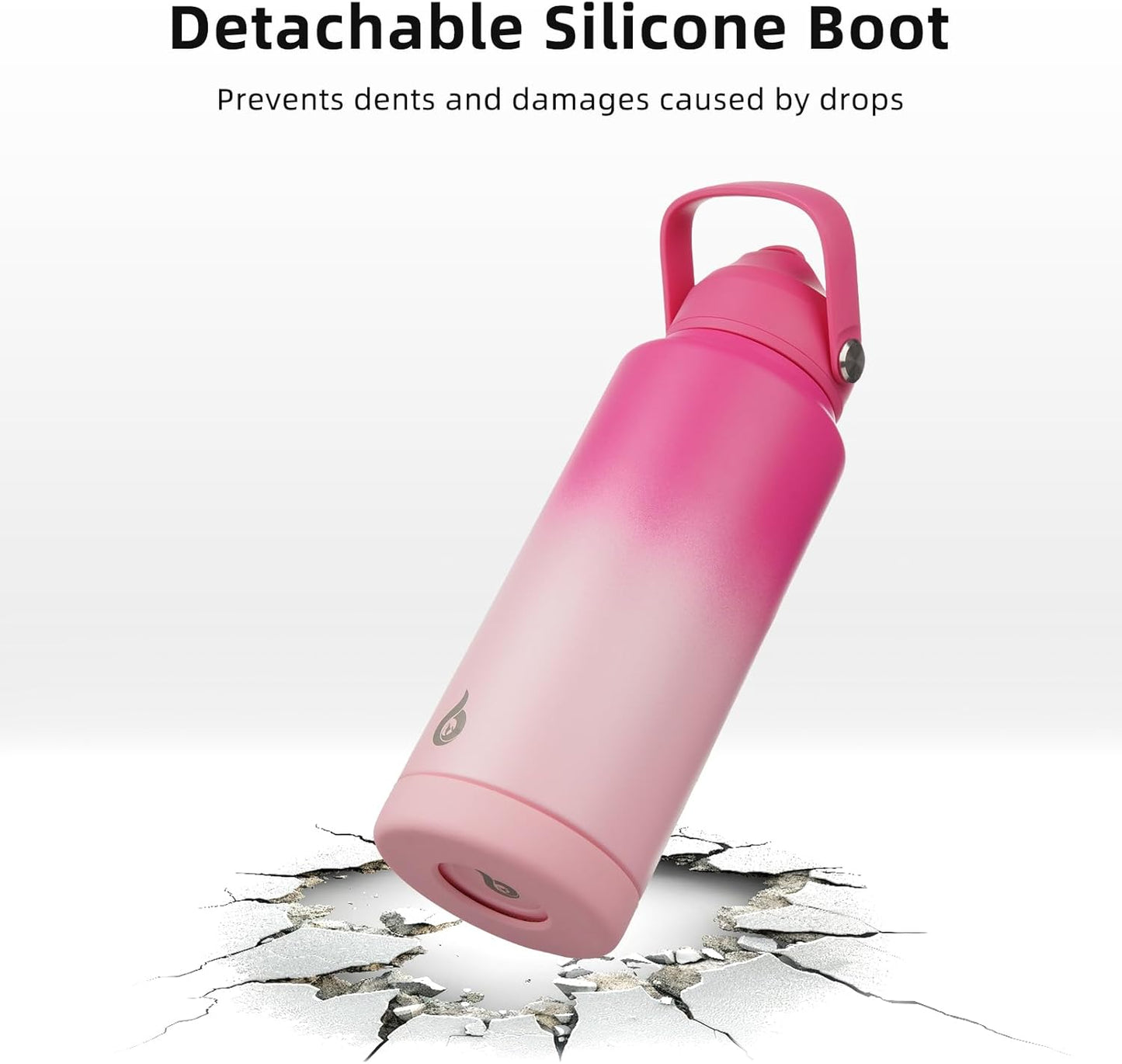 12oz Insulated Water Bottle, Stainless Steel Bottle with Straw Lid | Soft Silicone Nozzle, Keep Cold & Hot, Leak-Proof BPA-Free Metal Bottle with Flex Handle for Travel, Gym & Everyday Hydration