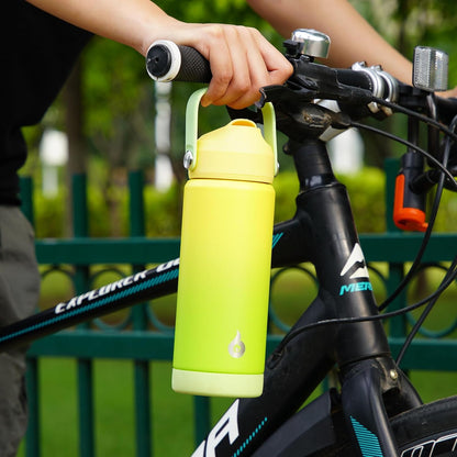 12oz Insulated Water Bottle, Stainless Steel Bottle with Straw Lid | Soft Silicone Nozzle, Keep Cold & Hot, Leak-Proof BPA-Free Metal Bottle with Flex Handle for Travel, Gym & Everyday Hydration