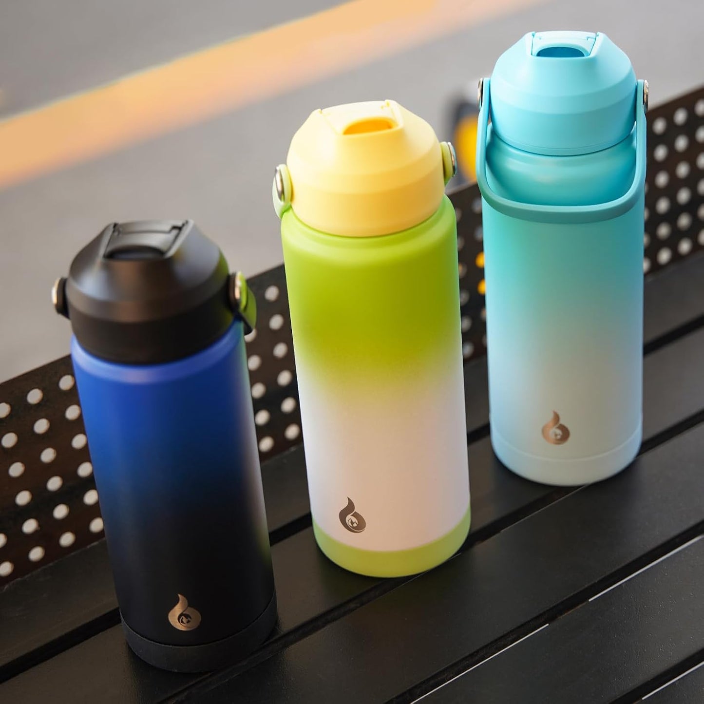 12oz Insulated Water Bottle, Stainless Steel Bottle with Straw Lid | Soft Silicone Nozzle, Keep Cold & Hot, Leak-Proof BPA-Free Metal Bottle with Flex Handle for Travel, Gym & Everyday Hydration