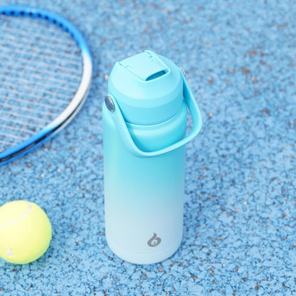 12oz Insulated Water Bottle, Stainless Steel Bottle with Straw Lid | Soft Silicone Nozzle, Keep Cold & Hot, Leak-Proof BPA-Free Metal Bottle with Flex Handle for Travel, Gym & Everyday Hydration