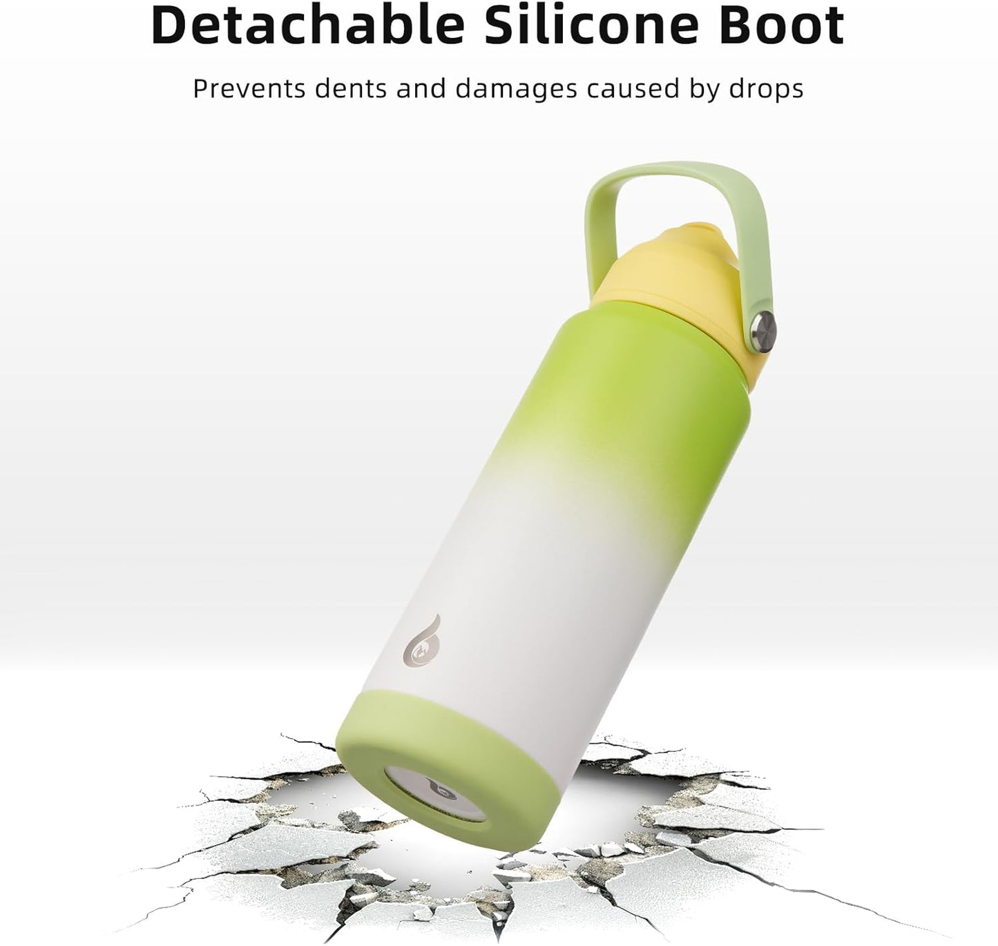 12oz Insulated Water Bottle, Stainless Steel Bottle with Straw Lid | Soft Silicone Nozzle, Keep Cold & Hot, Leak-Proof BPA-Free Metal Bottle with Flex Handle for Travel, Gym & Everyday Hydration