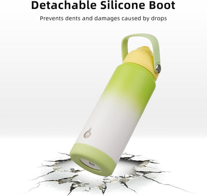 12oz Insulated Water Bottle, Stainless Steel Bottle with Straw Lid | Soft Silicone Nozzle, Keep Cold & Hot, Leak-Proof BPA-Free Metal Bottle with Flex Handle for Travel, Gym & Everyday Hydration