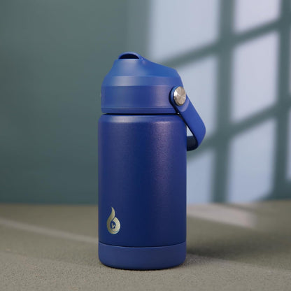 12oz Insulated Water Bottle, Stainless Steel Bottle with Straw Lid | Soft Silicone Nozzle, Keep Cold & Hot, Leak-Proof BPA-Free Metal Bottle with Flex Handle for Travel, Gym & Everyday Hydration
