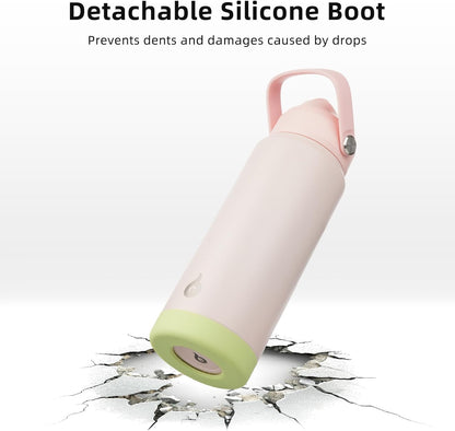 12oz Insulated Water Bottle, Stainless Steel Bottle with Straw Lid | Soft Silicone Nozzle, Keep Cold & Hot, Leak-Proof BPA-Free Metal Bottle with Flex Handle for Travel, Gym & Everyday Hydration