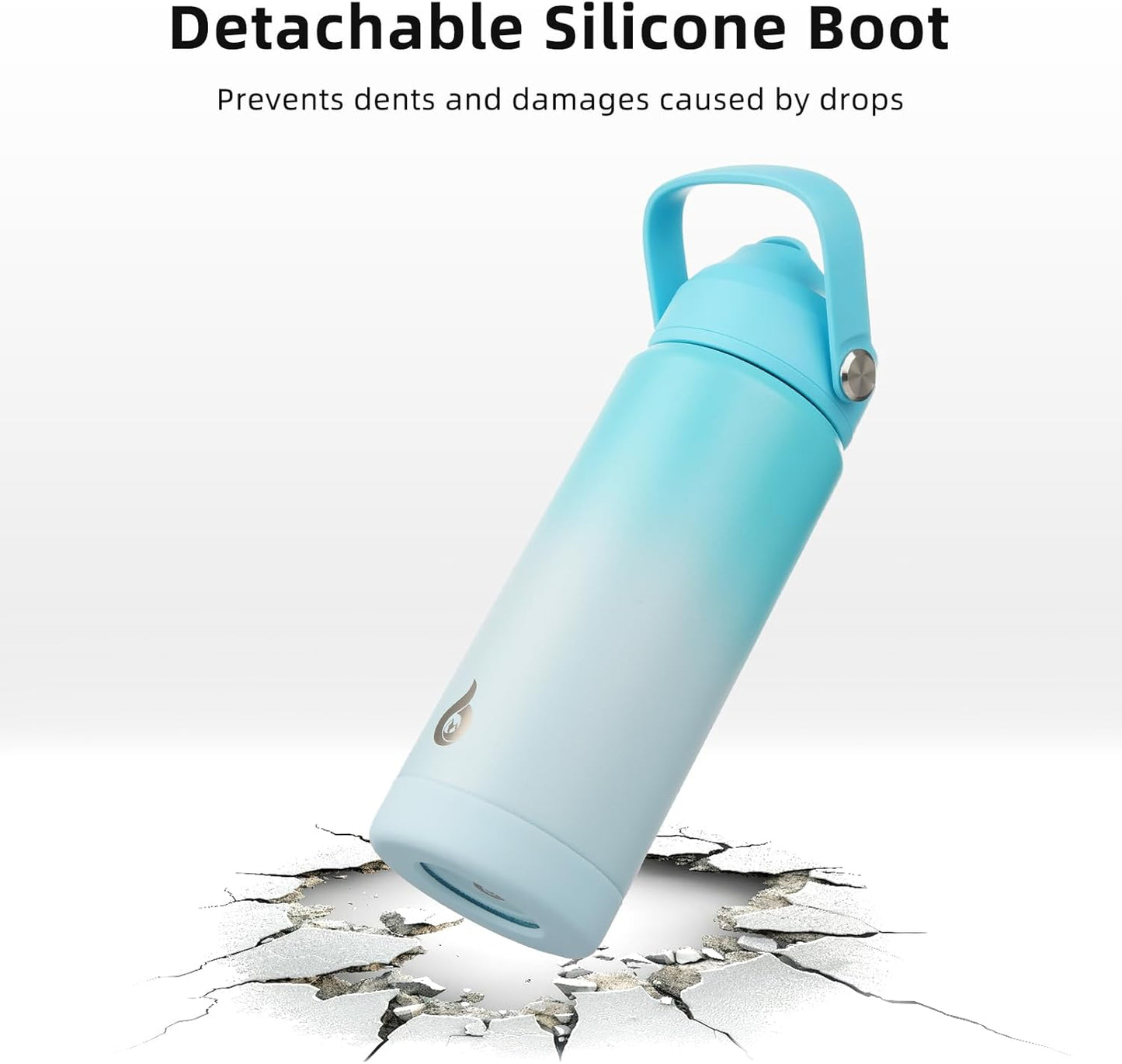 12oz Insulated Water Bottle, Stainless Steel Bottle with Straw Lid | Soft Silicone Nozzle, Keep Cold & Hot, Leak-Proof BPA-Free Metal Bottle with Flex Handle for Travel, Gym & Everyday Hydration