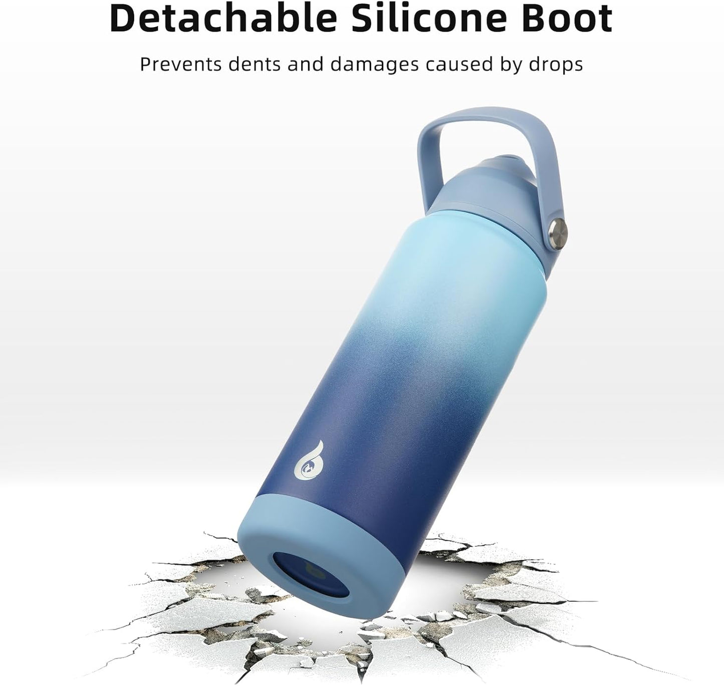12oz Insulated Water Bottle, Stainless Steel Bottle with Straw Lid | Soft Silicone Nozzle, Keep Cold & Hot, Leak-Proof BPA-Free Metal Bottle with Flex Handle for Travel, Gym & Everyday Hydration