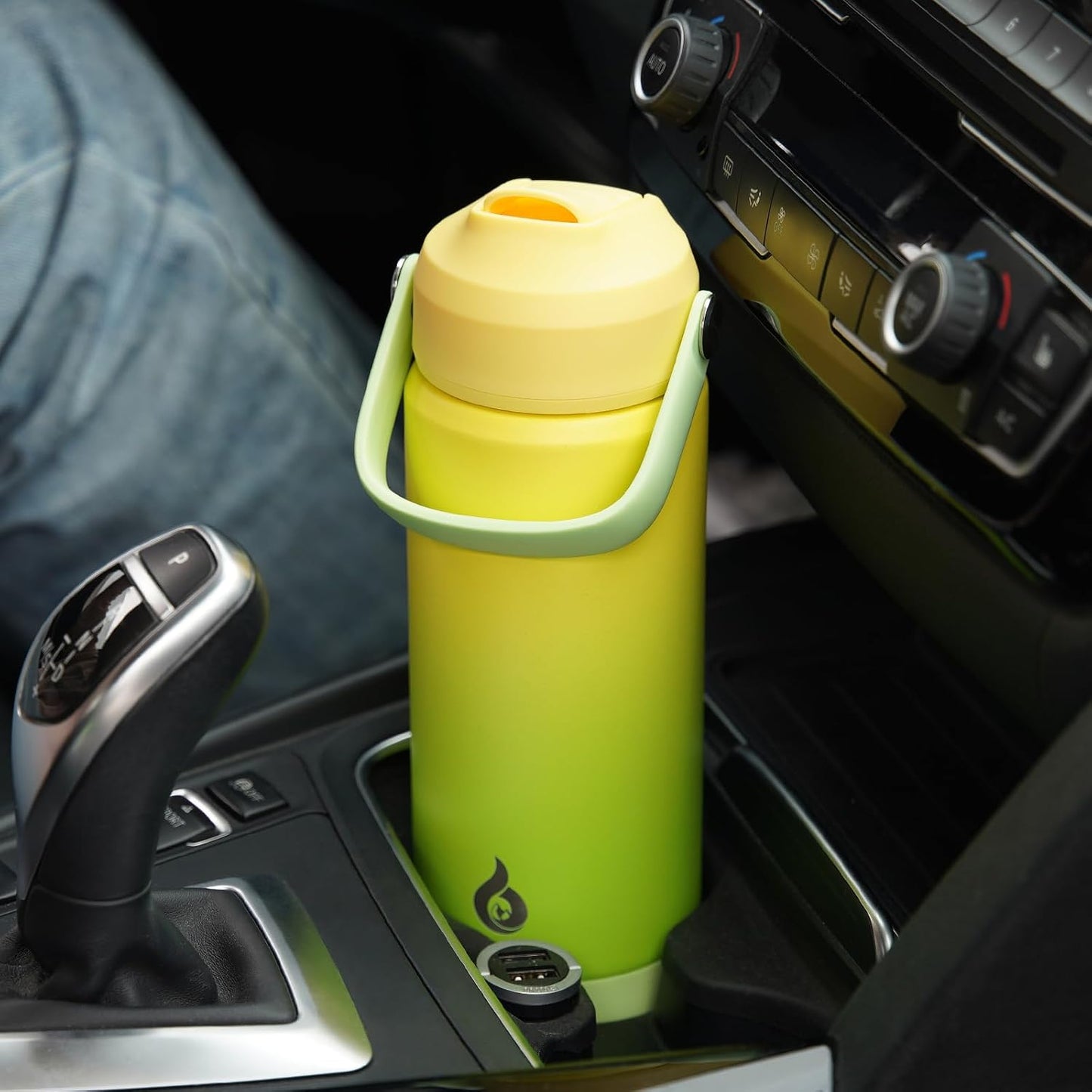12oz Insulated Water Bottle, Stainless Steel Bottle with Straw Lid | Soft Silicone Nozzle, Keep Cold & Hot, Leak-Proof BPA-Free Metal Bottle with Flex Handle for Travel, Gym & Everyday Hydration