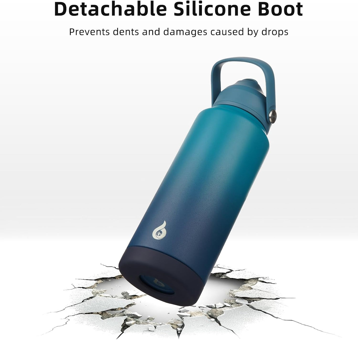 12oz Insulated Water Bottle, Stainless Steel Bottle with Straw Lid | Soft Silicone Nozzle, Keep Cold & Hot, Leak-Proof BPA-Free Metal Bottle with Flex Handle for Travel, Gym & Everyday Hydration
