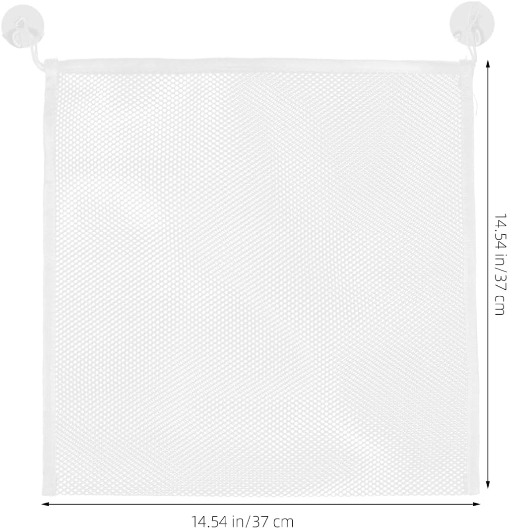 Bath Toy Storage Bag with Strong Hook Mesh Organizer for Kids Tub Toys Bathroom Storage 14.6 Inch Drainable Toy Container