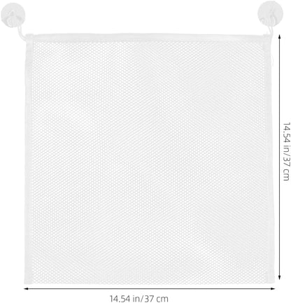 Bath Toy Storage Bag with Strong Hook Mesh Organizer for Kids Tub Toys Bathroom Storage 14.6 Inch Drainable Toy Container