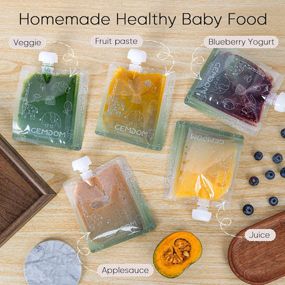 20 Pack 5oz Reusable Baby Food Pouches for Toddlers