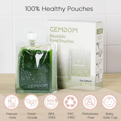 20 Pack 5oz Reusable Baby Food Pouches for Toddlers