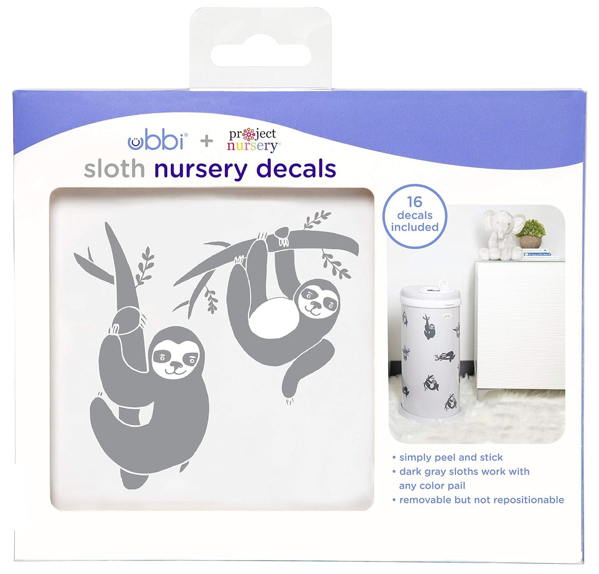 Panda Peel and Stick Decal Stickers, Decorative Sticker for Diaper Pail or Baby Nursery