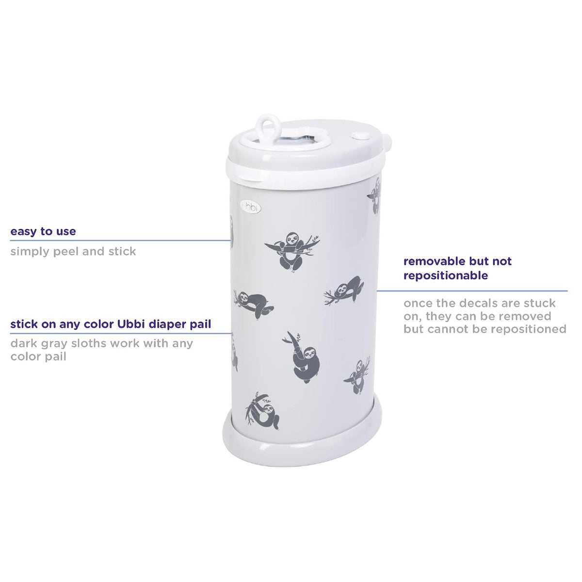 Panda Peel and Stick Decal Stickers, Decorative Sticker for Diaper Pail or Baby Nursery