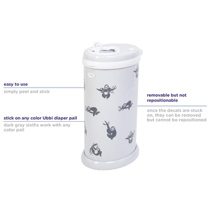 Panda Peel and Stick Decal Stickers, Decorative Sticker for Diaper Pail or Baby Nursery