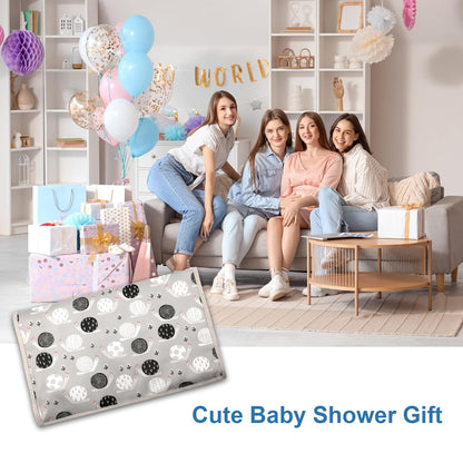 31" X 24.2" Extra Long Large Lightweight Toddler Diaper Changing Pad Travel, Cute Design 1-36 Month Infant Foldable Baby Changing Mat Wipeable, Changing Pad Portable for Station, Car, Stroller