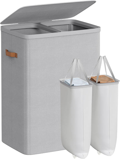 SONGMICS Laundry Basket, 100L Laundry Hamper with Lid, 1 Removable Bag