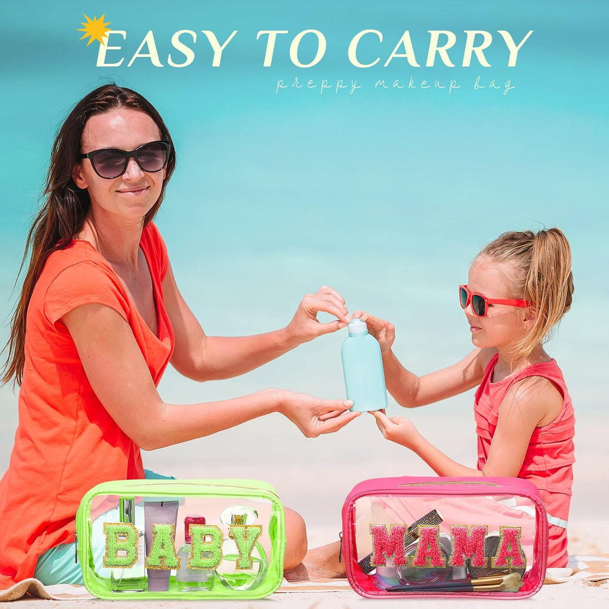4 Pcs Mama and Baby Toiletry Bag Diaper Bags, Fresh Color