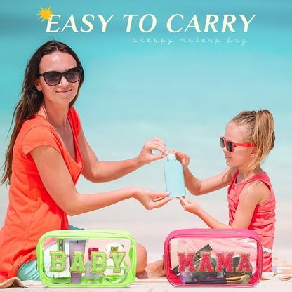 4 Pcs Mama and Baby Toiletry Bag Diaper Bags, Fresh Color