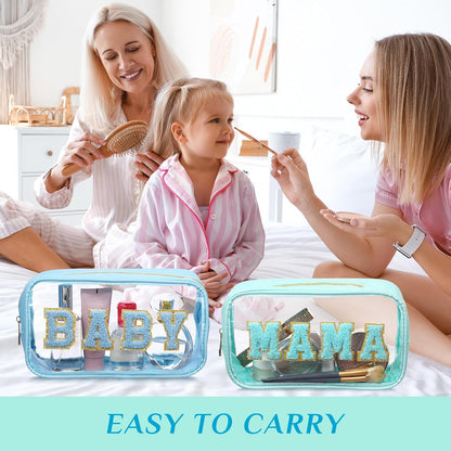 4 Pcs Mama and Baby Toiletry Bag Diaper Bags, Fresh Color