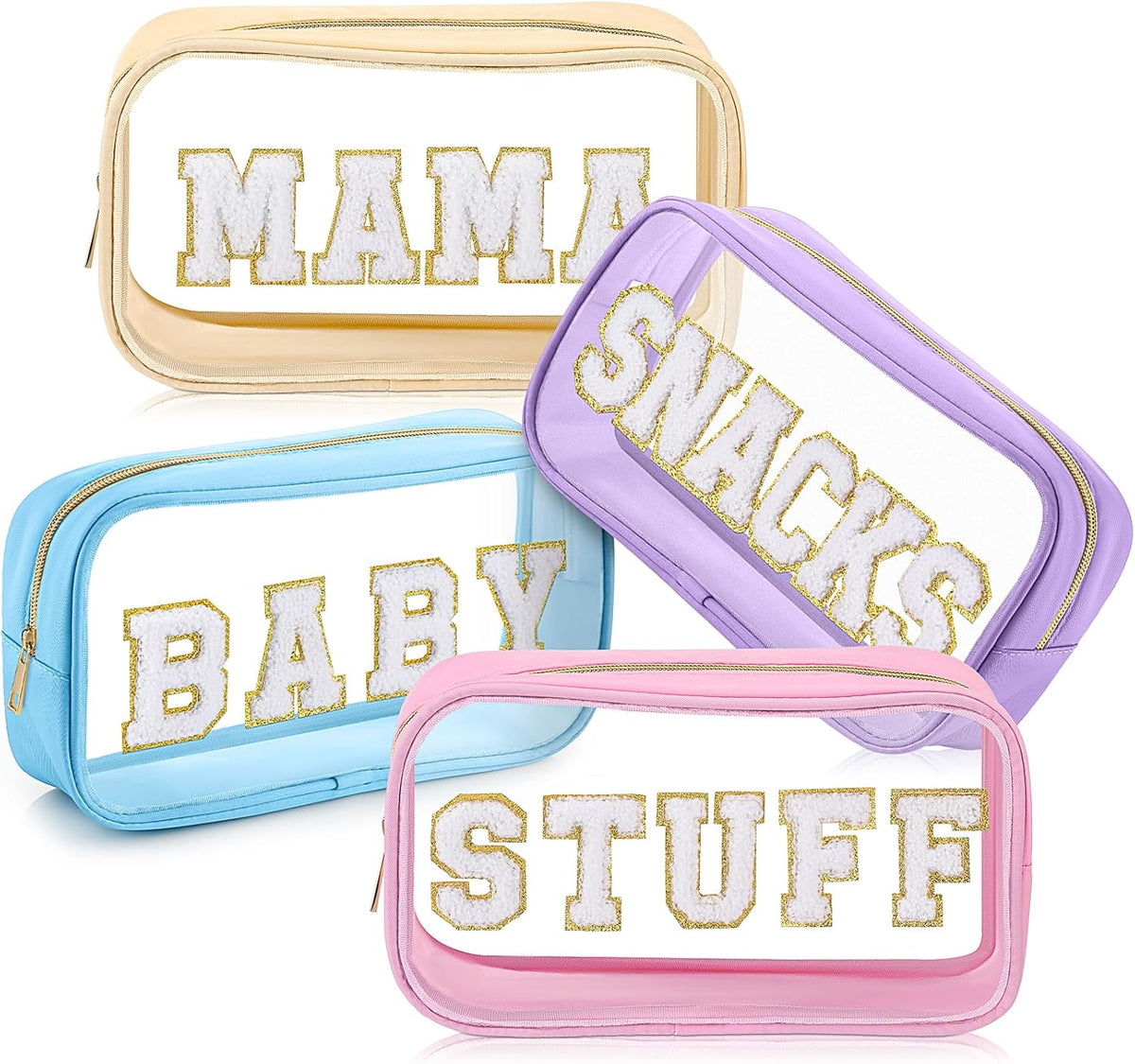 4 Pcs Mama and Baby Toiletry Bag Diaper Bags, Fresh Color