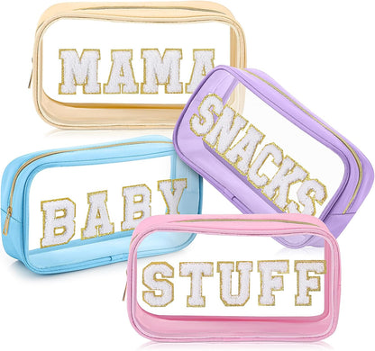 4 Pcs Mama and Baby Toiletry Bag Diaper Bags, Fresh Color