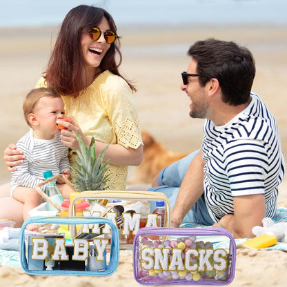 4 Pcs Mama and Baby Toiletry Bag Diaper Bags, Fresh Color