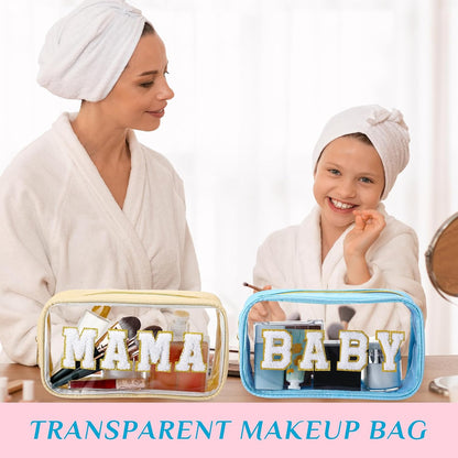 4 Pcs Mama and Baby Toiletry Bag Diaper Bags, Fresh Color
