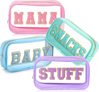 4 Pcs Mama and Baby Toiletry Bag Diaper Bags, Fresh Color