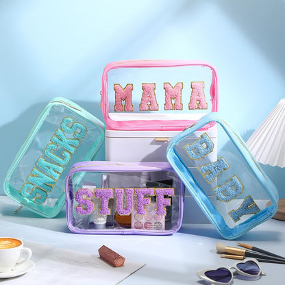 4 Pcs Mama and Baby Toiletry Bag Diaper Bags, Fresh Color