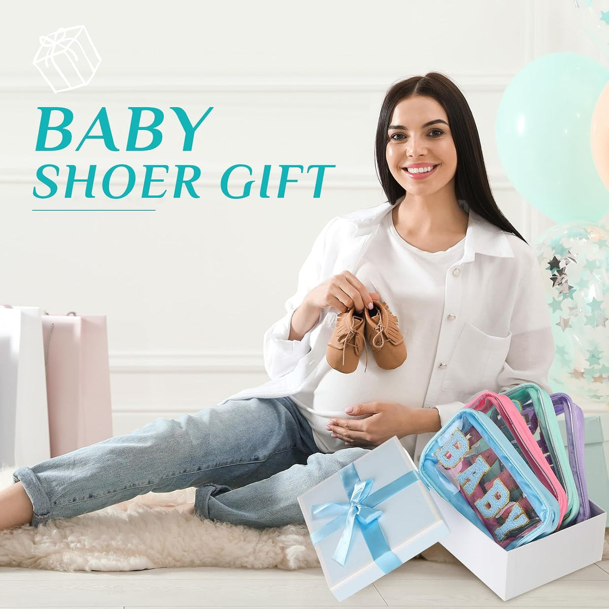 4 Pcs Mama and Baby Toiletry Bag Diaper Bags, Fresh Color