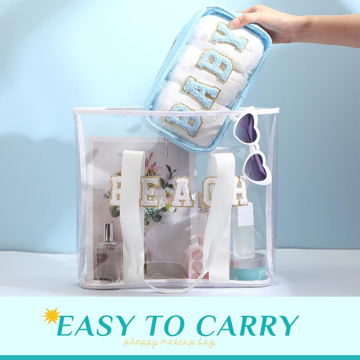 4 Pcs Mama and Baby Toiletry Bag Diaper Bags, Fresh Color