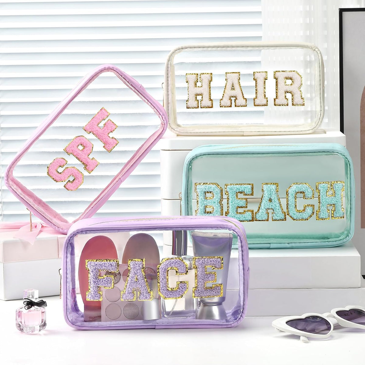 4 Pcs Mama and Baby Toiletry Bag Diaper Bags, Fresh Color