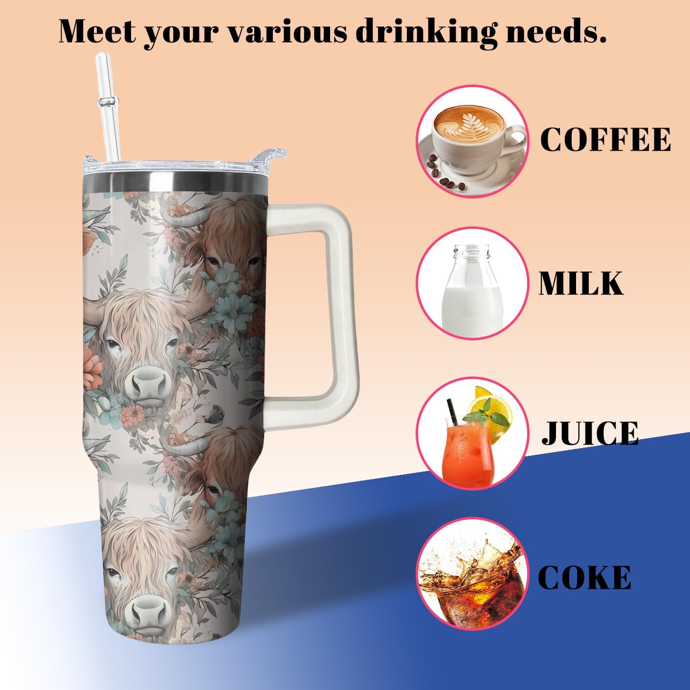 40oz Book Tumbler with Handle and Straw, Book lovers Gifts for Women, Bookish Stainless Steel Travel Mug Water Bottle for Readers, Librarians, Bookaholics, Bookworms, Vacuum Insulated Cup with Lid