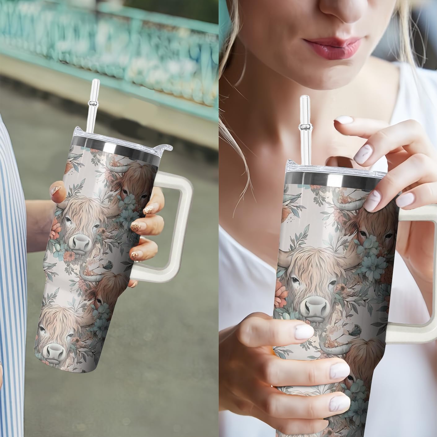 40oz Book Tumbler with Handle and Straw, Book lovers Gifts for Women, Bookish Stainless Steel Travel Mug Water Bottle for Readers, Librarians, Bookaholics, Bookworms, Vacuum Insulated Cup with Lid