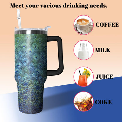 40oz Book Tumbler with Handle and Straw, Book lovers Gifts for Women, Bookish Stainless Steel Travel Mug Water Bottle for Readers, Librarians, Bookaholics, Bookworms, Vacuum Insulated Cup with Lid