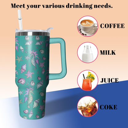 40oz Book Tumbler with Handle and Straw, Book lovers Gifts for Women, Bookish Stainless Steel Travel Mug Water Bottle for Readers, Librarians, Bookaholics, Bookworms, Vacuum Insulated Cup with Lid
