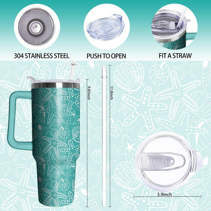 40oz Book Tumbler with Handle and Straw, Book lovers Gifts for Women, Bookish Stainless Steel Travel Mug Water Bottle for Readers, Librarians, Bookaholics, Bookworms, Vacuum Insulated Cup with Lid